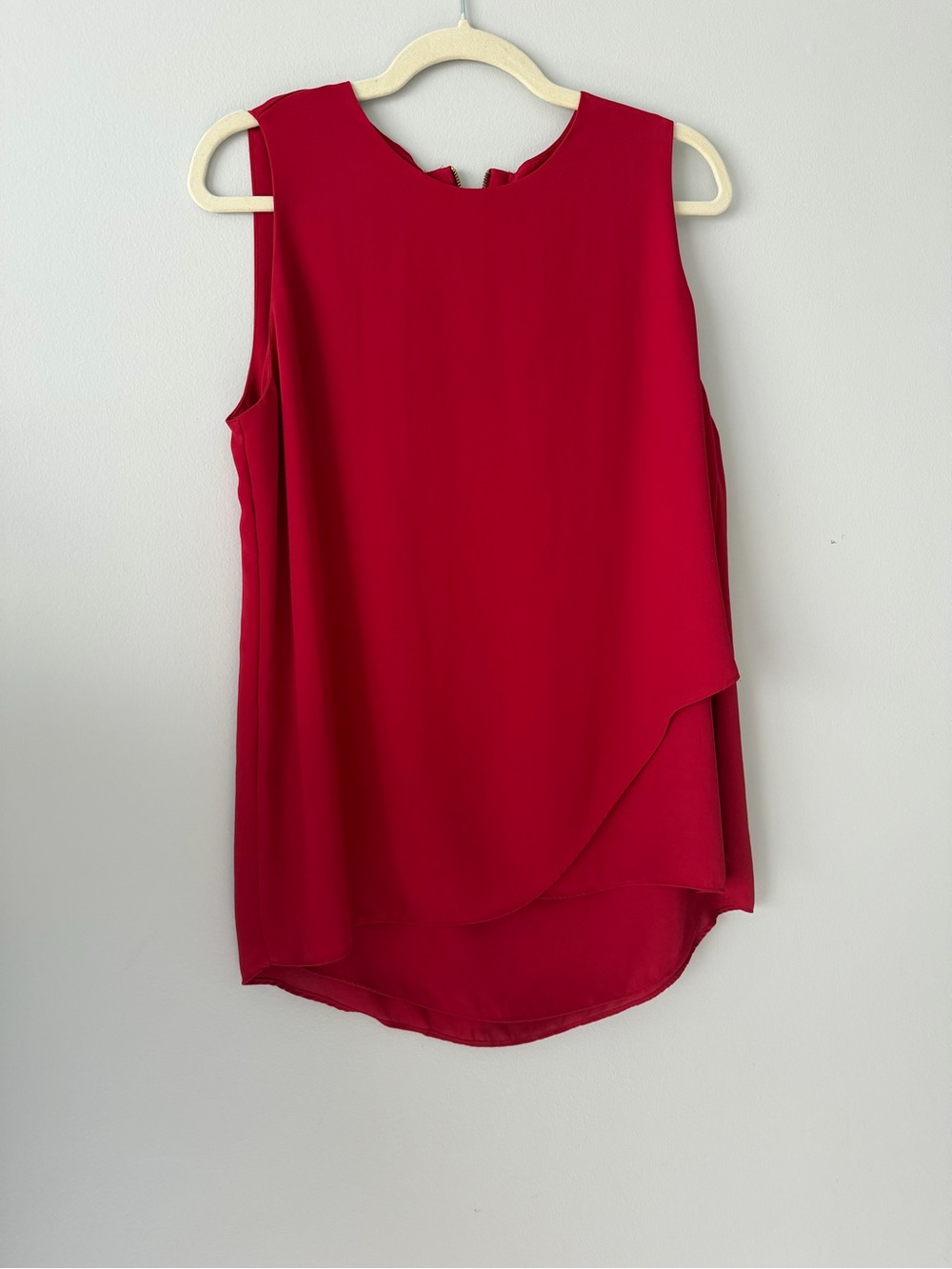 Womens Chicos Clarissa Blouse Red M Lined Polyester Aysmmetrical